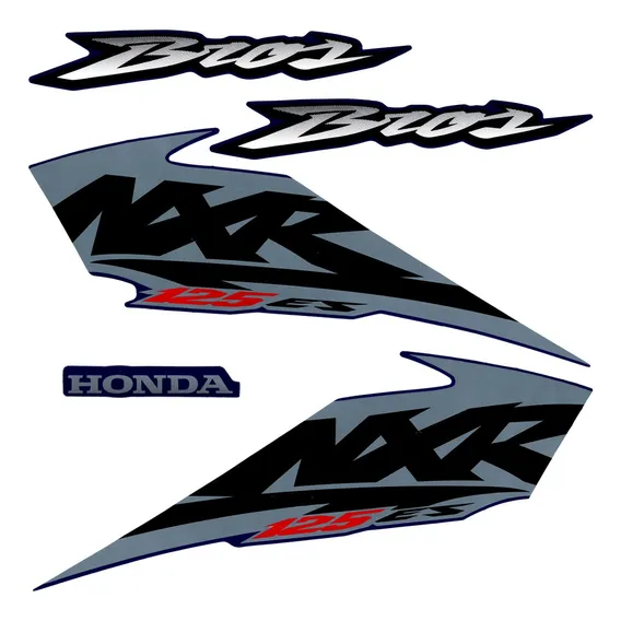 Kit Adesivos Honda Bros 125 Ano 2003 Azul Es Foto 1