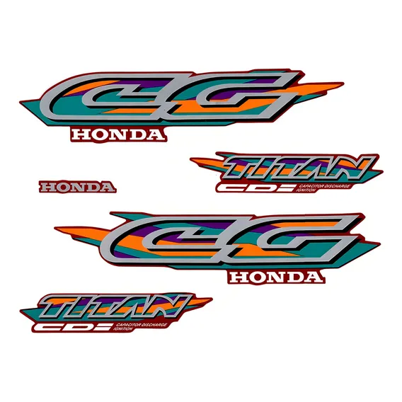 Kit Adesivos Honda Cg Titan 125 1998 Vermelha Foto 1