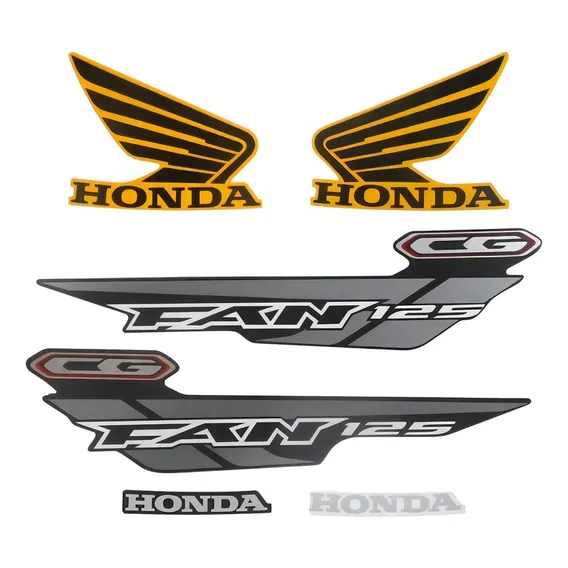 Kit Adesivos Honda Fan 125 Es Esd 2014 Amarela Foto 1