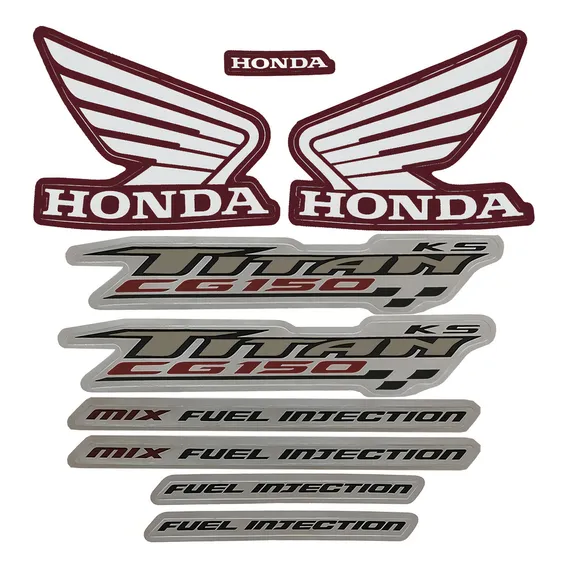 Kit Adesivos Honda Titan 150 2009 Ks Vermelha Foto 1