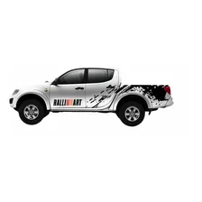 Kit Adesivos Lateral Para Mitsubishi L200 Ralliart 17941 Cor Preto Foto mini  3