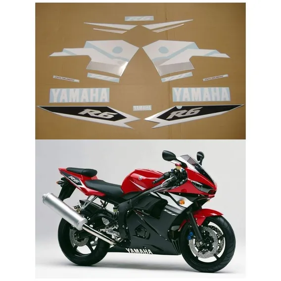 Kit Adesivos Moto CompatÃvel Yamaha R6 2003 Vermelha Foto 1