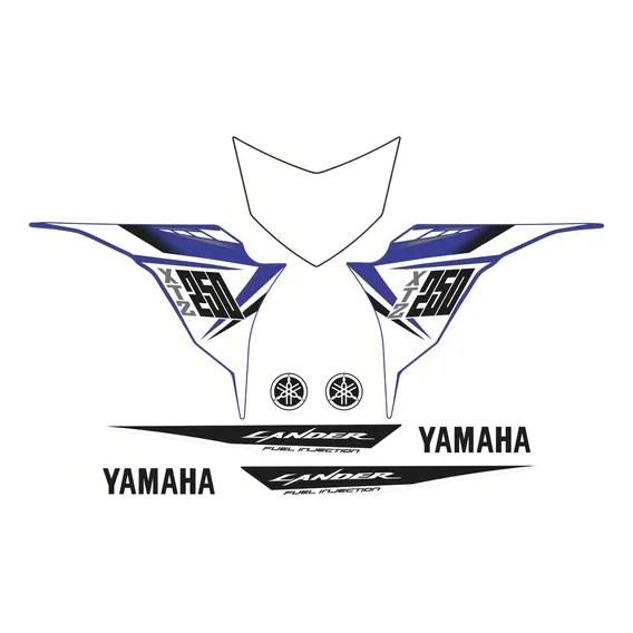 Kit Adesivos Moto Yamaha Lander 250 2015 Azul 10497 Foto 1