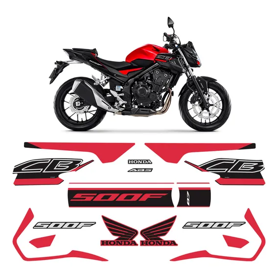 Kit Adesivos Para Cb 500f 2020 2021 Moto Vermelha Sportinox Foto 1