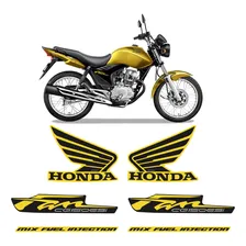 Kit Adesivos Para Cg Fan 150 Esi 2012 2013 Moto Amarela Sportinox Foto  mini 1