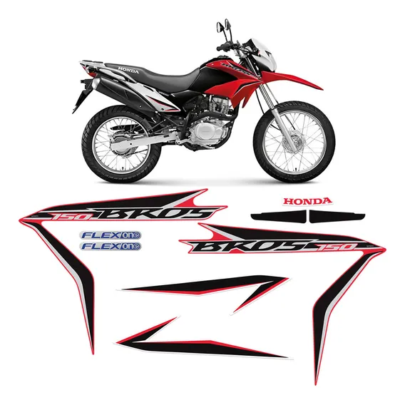 Kit Adesivos Para Moto Honda Nxr Bros 150 Es/esd 2014 Faixas Foto 1