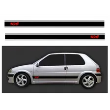 Kit Adesivos Peugeot 106 Sport Faixas Laterais Cor Preto Foto mini 1