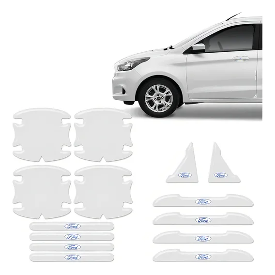 Kit Adesivos Protetor De Maçaneta Quina Porta Ford Resinado Foto 1
