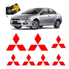 Kit Adesivos Resinado Refletivo Vermelho Logo Lancer Foto mini 1