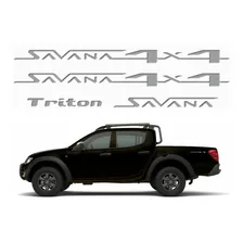 Kit Adesivos Resinados Para L200 Triton 4x4 Savana 17971 Cor PRATA Foto mini 1