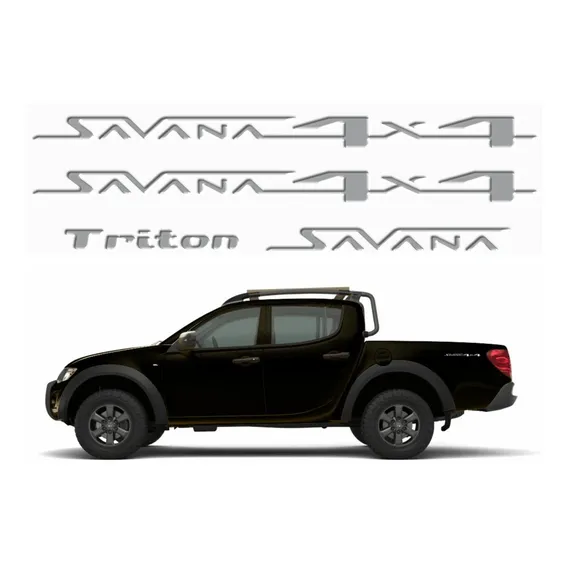 Kit Adesivos Resinados Para L200 Triton 4x4 Savana 17971 Cor PRATA Foto 1