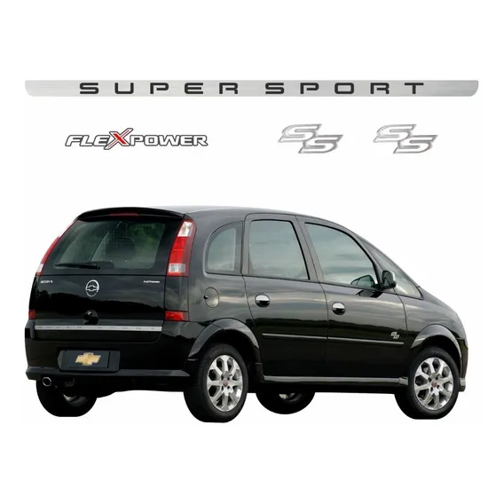 Kit Adesivos Resinados Ss Para Chevrolet Meriva 18420 Cor AÇO ESCOVADO Foto 1