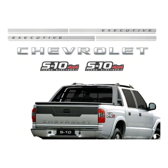Kit Adesivos S10 4x4 Executive 09/2011 + Faixa Grafite R721 Foto 1