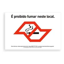 Kit Adesivos Sinalização Proibido Fumar 20x30cm 5un Foto mini 1