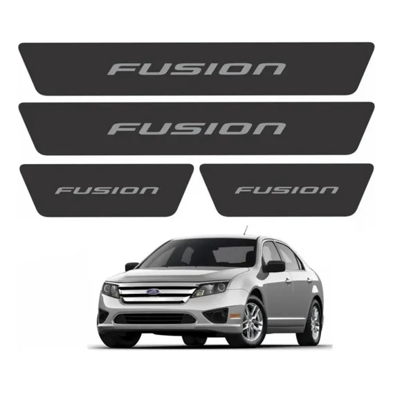 Kit Adesivos Soleira Preto Rugoso Para Ford Fusion 20740 Foto 1