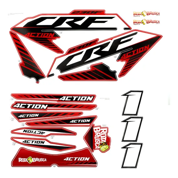Kit Adesivos Take Biker 4ction Honda Crf230 2008/2021 Trilha Foto 1