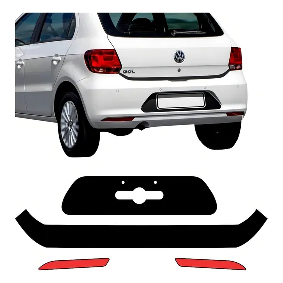 Kit Adesivos Traseira Gol G6 Parachoque Fundo Placa Dv001 Foto 1