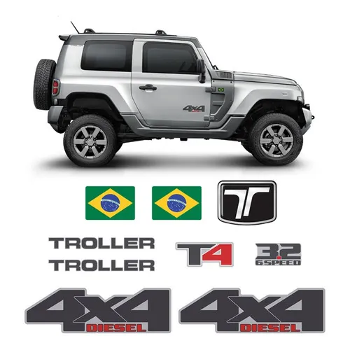 Kit Adesivos Troller T4 2015/2021 4x4 Diesel 3.2 6speed Foto 1