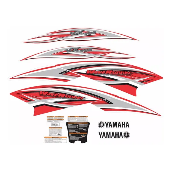 Kit Adesivos Vermelho Jet Ski Para Yamaha Vx 700 17150 Foto 1