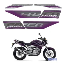 Kit Adesivos Yamaha Fazer 250 Especial 2011 Roxa 10256 Cor FAZER 250 ESPECIAL 2011 ROXA Foto mini 3