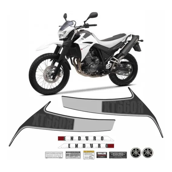 Kit Adesivos Yamaha Xt 660r 2013 2014 Branca Etiquetas 10371 Foto 1