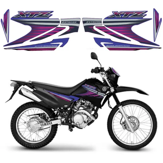 Kit Adesivos Yamaha Xtz 125 2007 Preta 10033 Foto 1