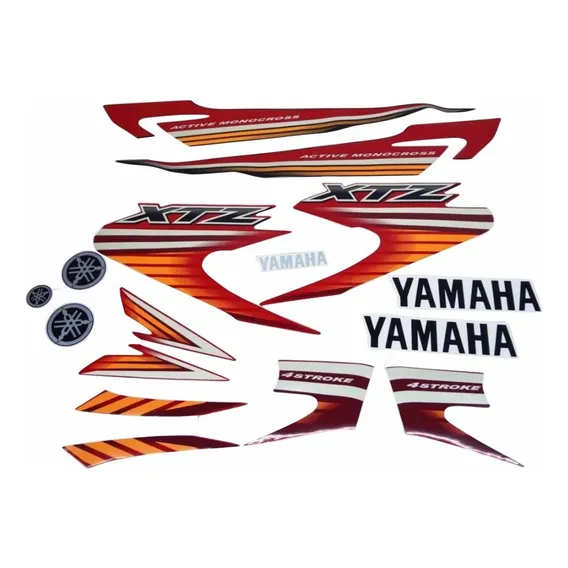 Kit Adesivos Yamaha Xtz 125 2008 Vermelha 10111 Foto 1