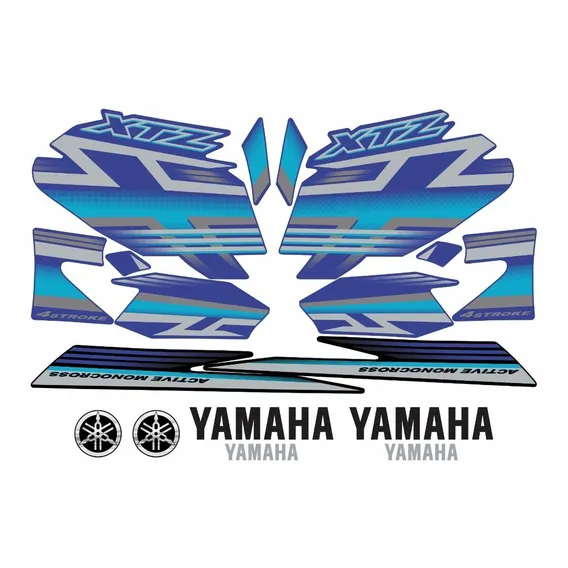 Kit Adesivos Yamaha Xtz 125 2009 Azul 10178 Foto 1