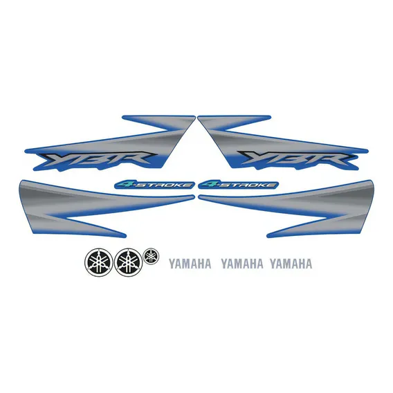 Kit Adesivos Yamaha Ybr 125 2005 Azul 00943 Cor Yamaha Ybr 125 2005 Azul Foto 1
