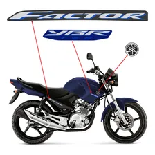 Kit Adesivos Yamaha Ybr 125 Factor 2009 Moto Azul + Emblemas Foto mini 2