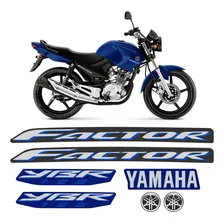 Kit Adesivos Yamaha Ybr 125 Factor 2009 Moto Azul + Emblemas Foto mini 1