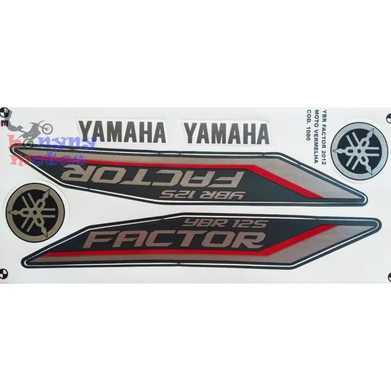Kit Adesivos Ybr 125 Factor Vermelha 2012 Jogo Adesivo Foto 1