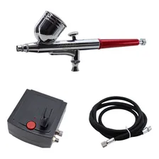 Kit Aer贸grafo + Mini Compressor Foto mini 1