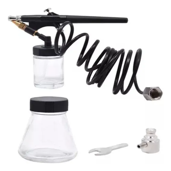 Kit Aer贸grafo Tipo Caneta 6 50psi 9mv Eda Profissional Foto 1