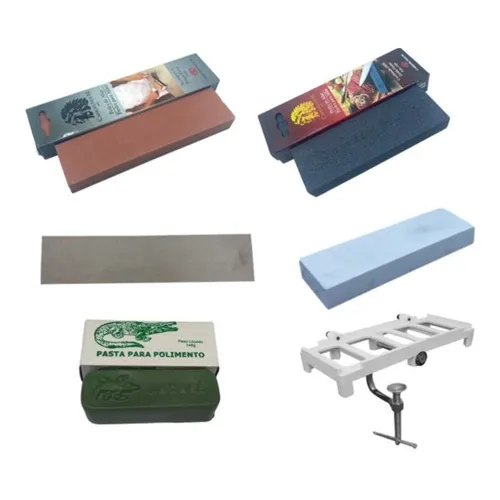 Kit Afiar Pedras #120/320 #400 #600 Suporte Massa Strop Foto 1
