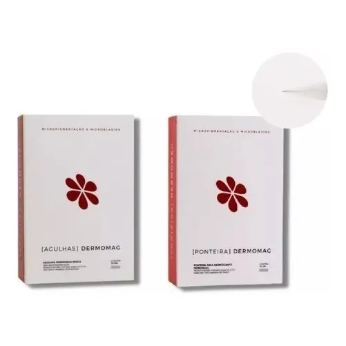 Kit Agulha Dermomag 01 Ponta Fine Rosca + Ponteira - Cx 10un Foto 1
