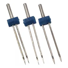 Kit Agulha Dupla 2mm 3mm E 4mm Singer Elgin Com 3 Peças Foto  mini 1