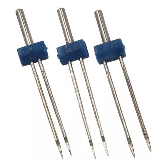 Kit Agulha Dupla 2mm 3mm E 4mm Singer Elgin Com 3 Peças Foto 1