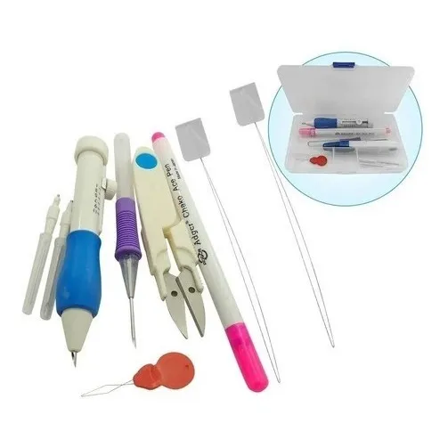 Kit Agulha Magica Bordado Ponto Russo Alto Relevo 10 Itens Foto 1
