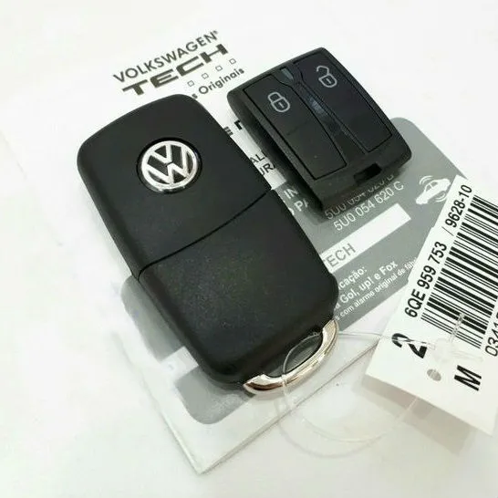Kit Alarme E Chave Canivete Original Volkswagen 5u0054620b Foto 1