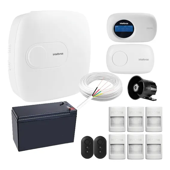 Kit Alarme Intelbras Amt 1016 Net C/ 6 Sensores Pet Com Fio Foto 1