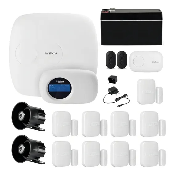 Kit Alarme Monitorado Intelbras Amt 2018e + 09 Sensores 4010 Foto 1