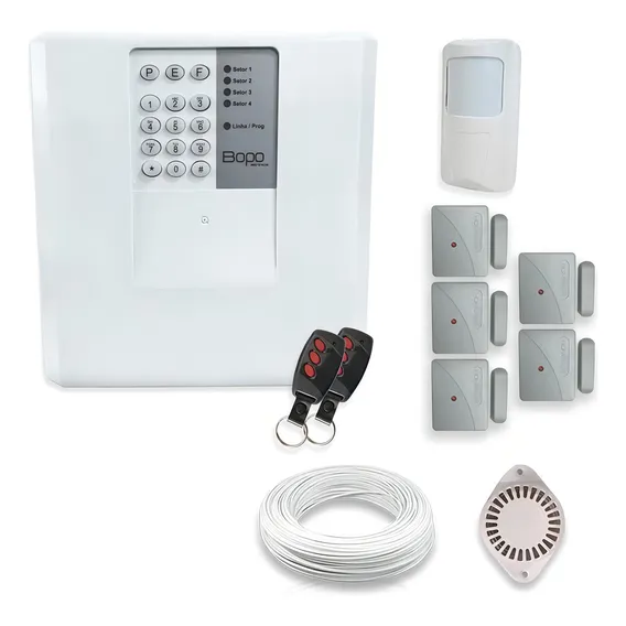 Kit Alarme Residencial Bopo 6 Sensores Sem Fio E Discadora Foto 1