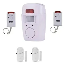 Kit Alarme Sem Fio Sensor Presença Sirene 2 Controles Foto  mini 1