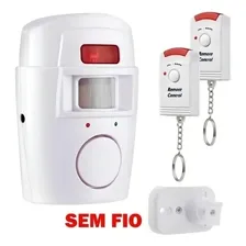 Kit Alarme Sem Fio Sensor Presença Sirene 2 Controles Foto mini  2