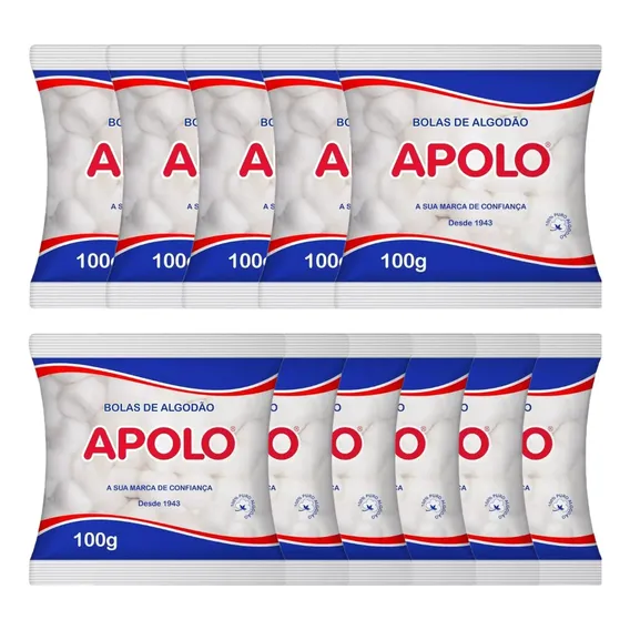 Kit Algodão Apolo Bola 100g Atacado Com ( 10 Pacotes ) Foto 1