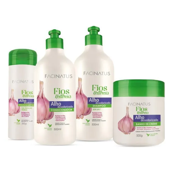 Kit Alho (shampoo/condicionador/máscara/finalizador) Foto 1