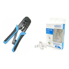 Kit Alicate Crimpar Rj45 + 100un Conector Rede Modular Rj45 Foto mini 1