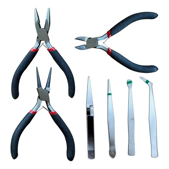 Kit Alicates Pinças Eletrônica Bijuteria Semijoia Artesanato Foto 1