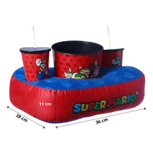 Kit Almofada Balde Pipoca 2 Copos Super Mario Bros Geek Nerd Foto mini 4